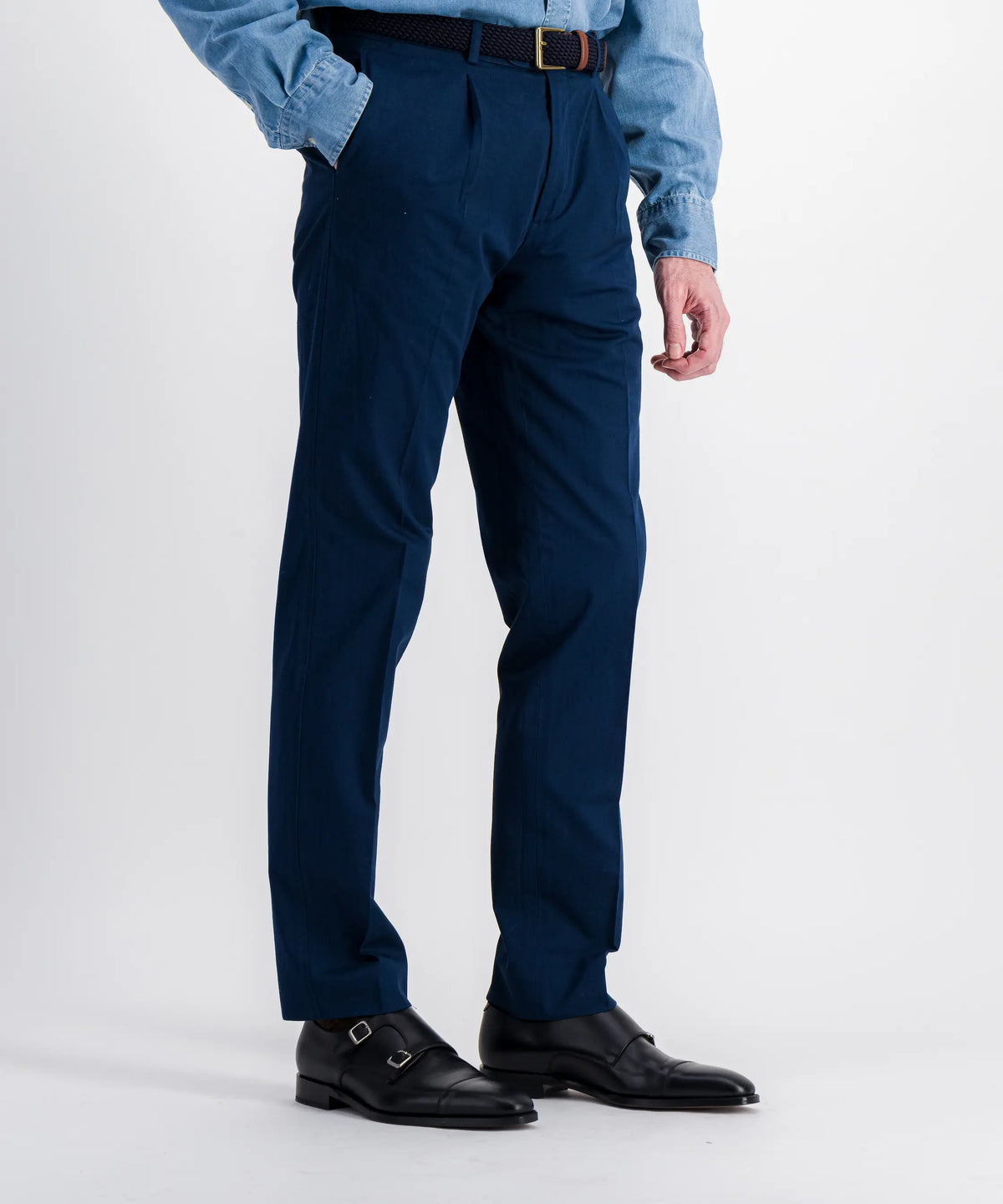 Derby double boucle  collection Ascot, en cuir de veau noir 