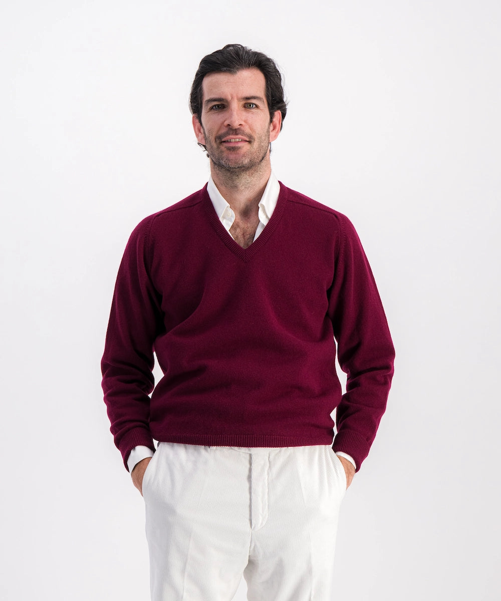 Pull col V 100% laine d'agneau