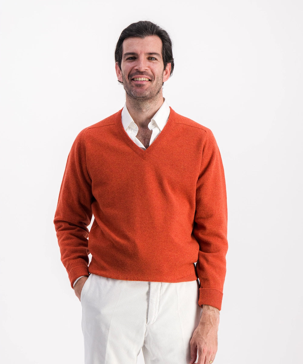 Pull col V 100% laine d'agneau