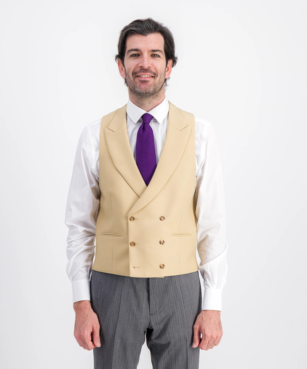 Gilet de cérémonie croisé de couleur jaune