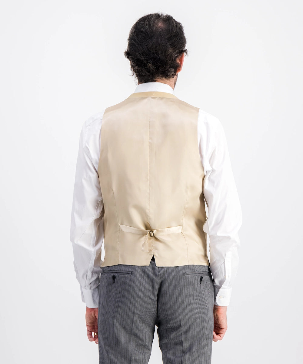 Gilet de cérémonie croisé de couleur jaune