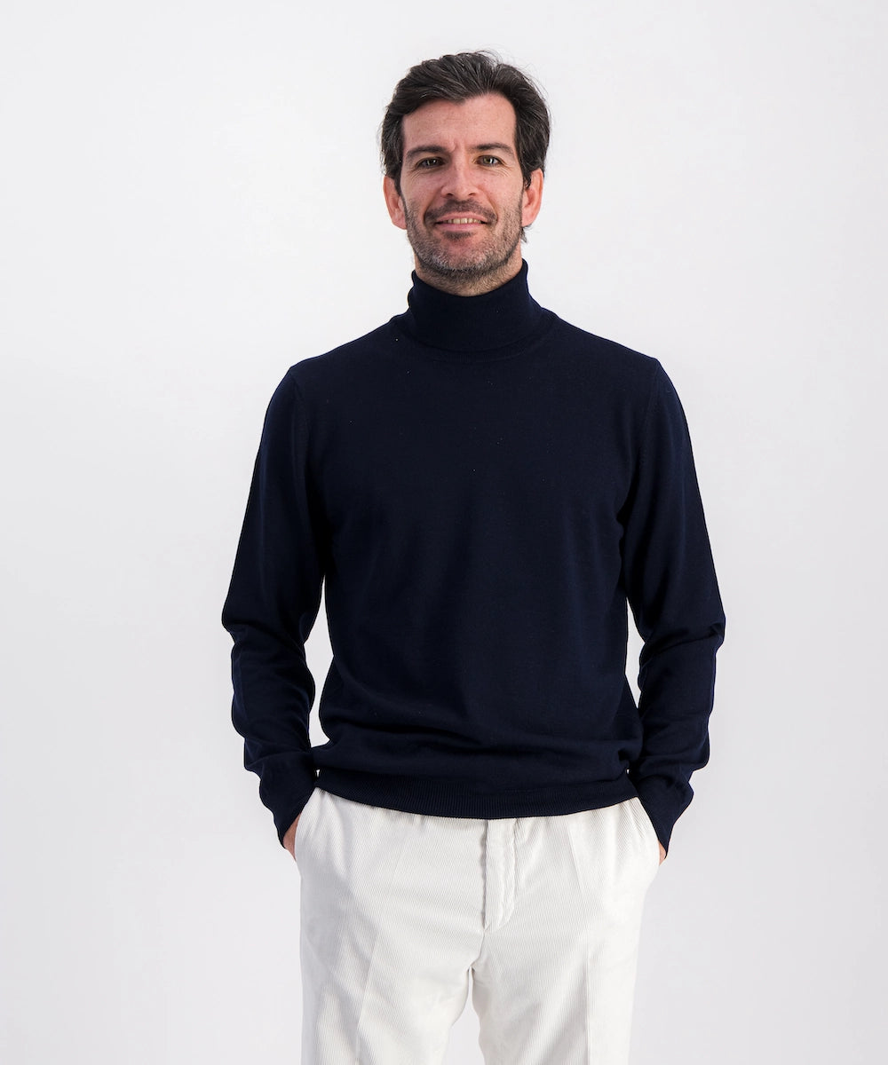 Pull à col roulé 100% geelong (première tonte de l'année)