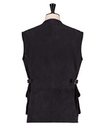 Veste sans manche, en cuir (veau velours)