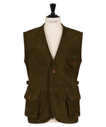 Veste sans manche, en cuir (veau velours)