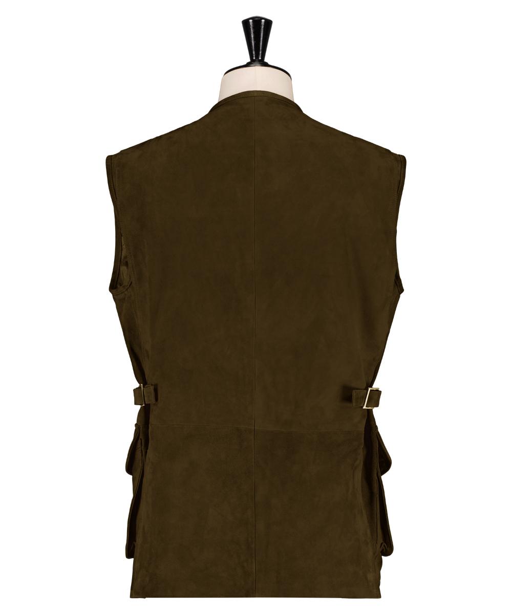 Veste sans manche, en cuir (veau velours)