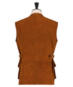 Veste sans manche, en cuir (veau velours)