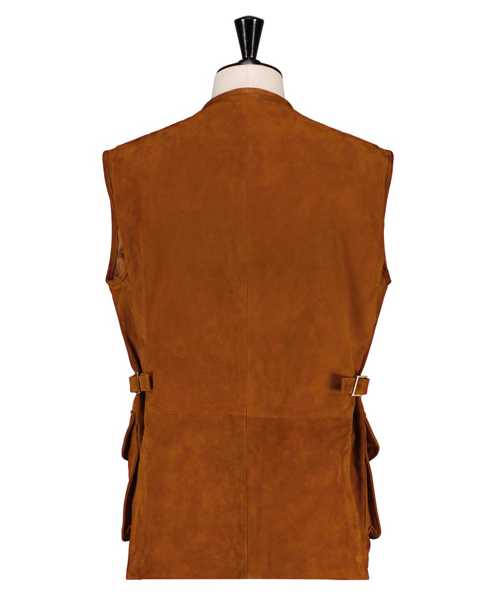 Veste sans manche, en cuir (veau velours)