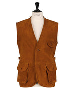 Veste sans manche, en cuir (veau velours)
