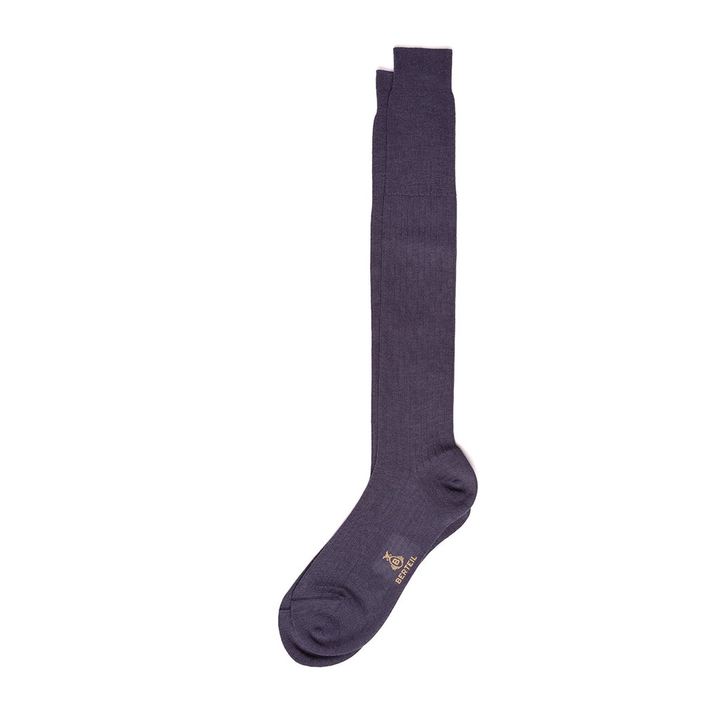 Chaussettes longues fines en mérinos anthracite Berteil