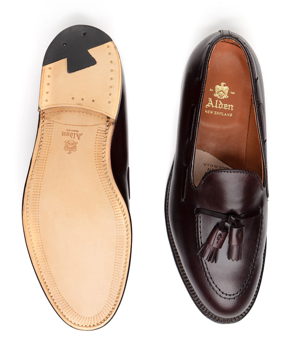 Alden - Mocassin à pampilles bordeaux Berteil
