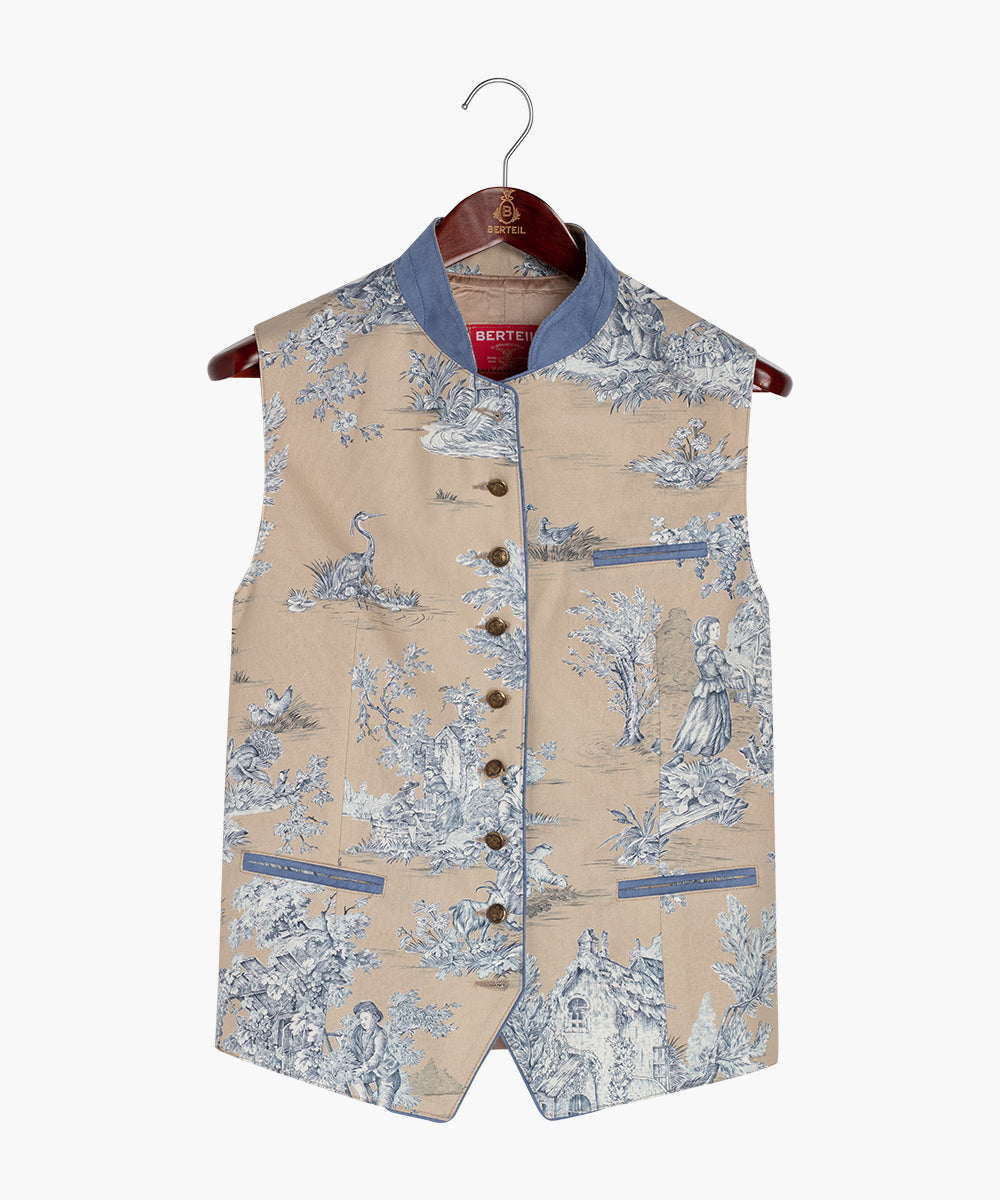 Gilet autrichien toile de Jouy