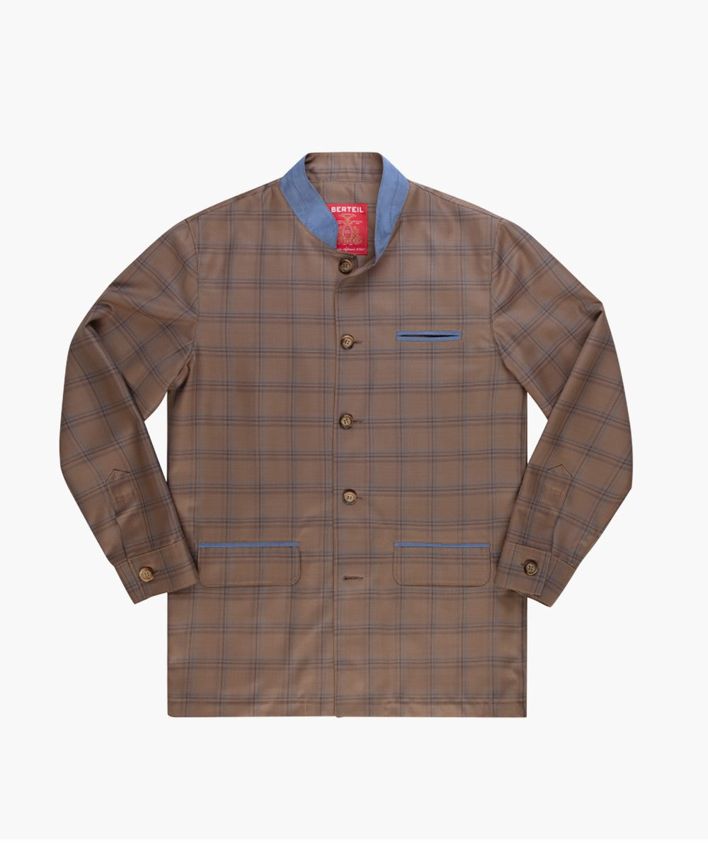veste Alexander en laine carreaux bleu ciel Berteil