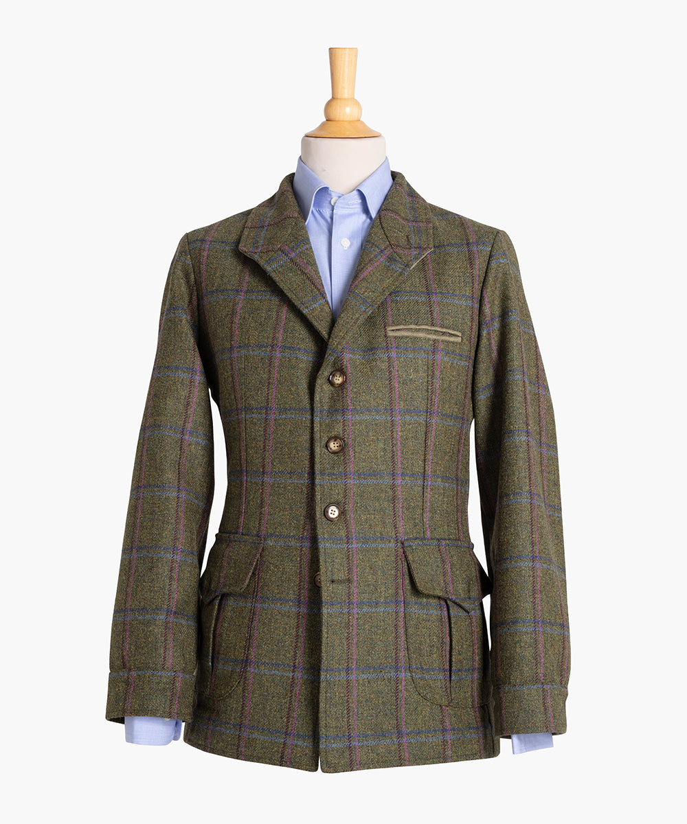 Veste alphonse en tweed à carreau rose