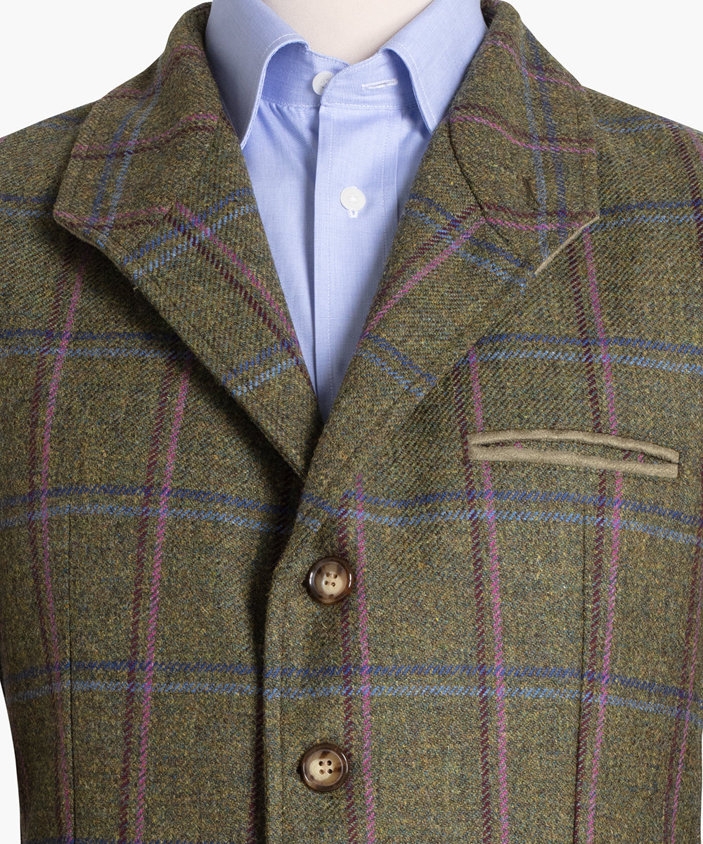 Veste alphonse en tweed à carreau rose