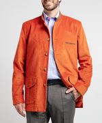 veste Mountbatten en velours orange