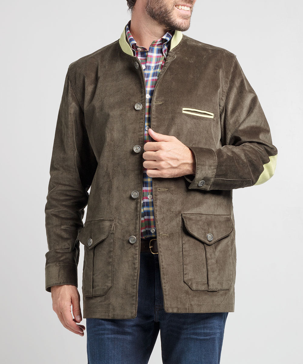 veste Mountbatten en velours bronze
