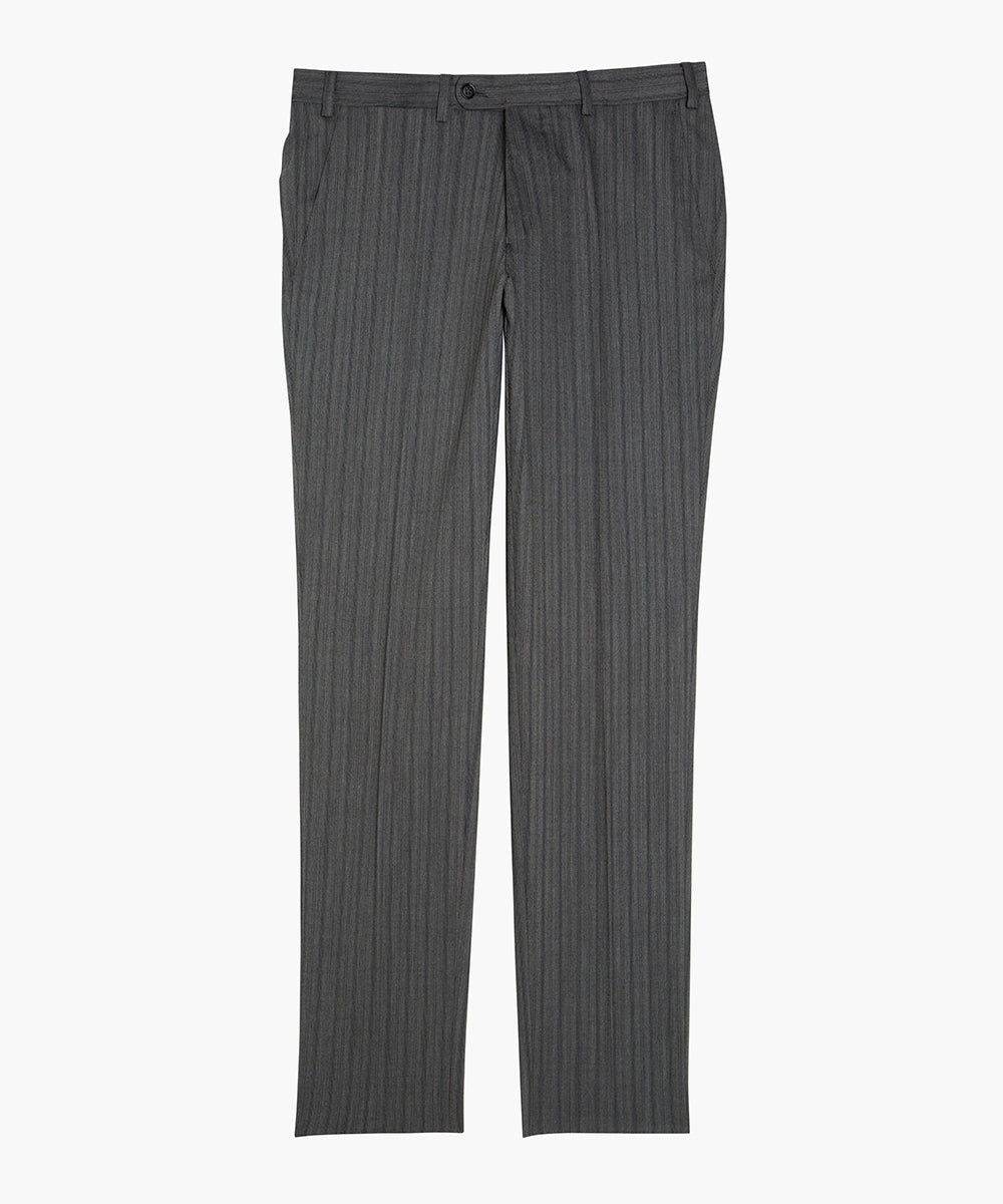Pantalon en laine rayé gris
