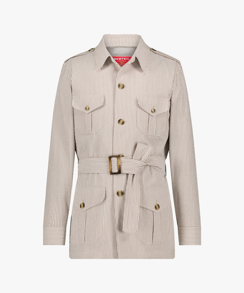 Veste kenya en Seersucker rayé