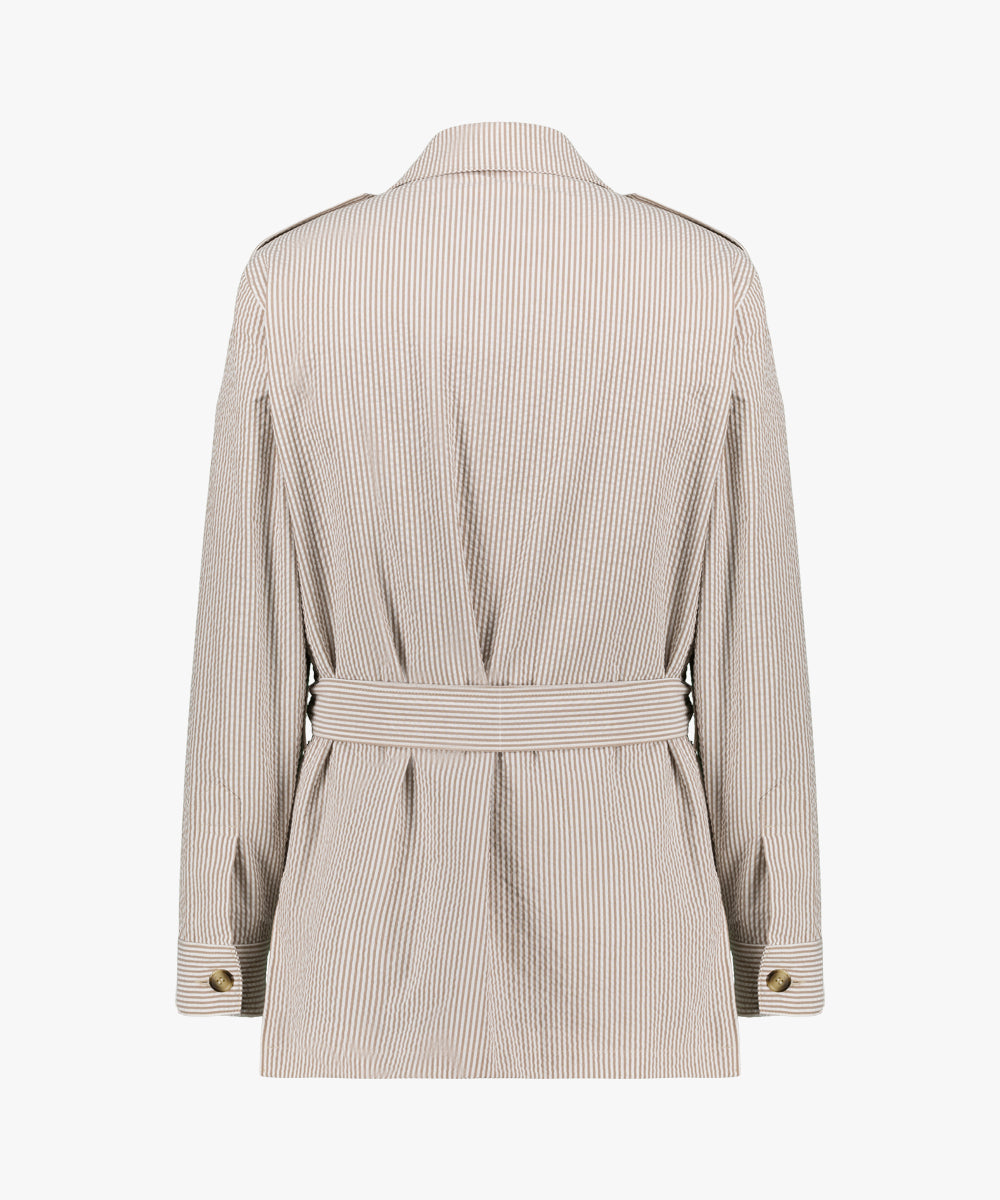 Veste kenya en Seersucker rayé
