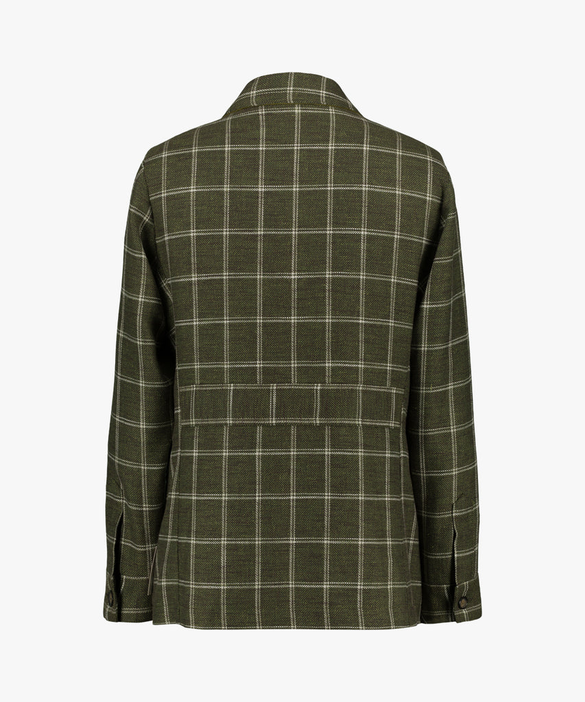 Veste Alphonse Seersucker vert à carreau
