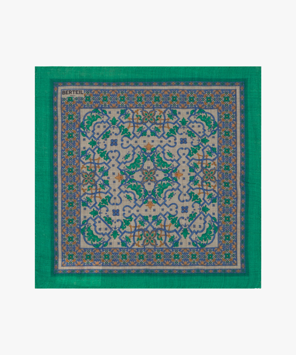 Pochette en laine de yack parterre vert Berteil