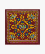 Pochette en soie éléphant bordeaux Berteil
